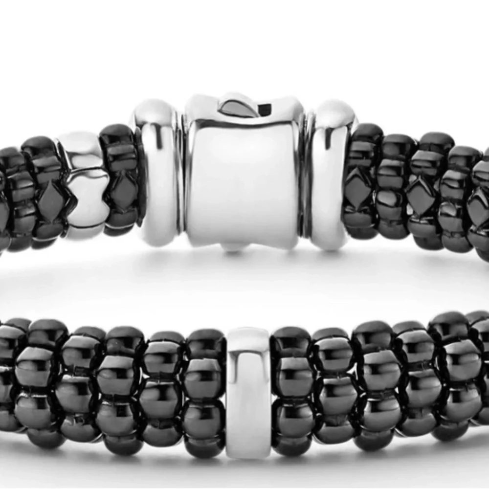 LAGOS Black and Silver Beaded Bracelet - Picture 3 of 3